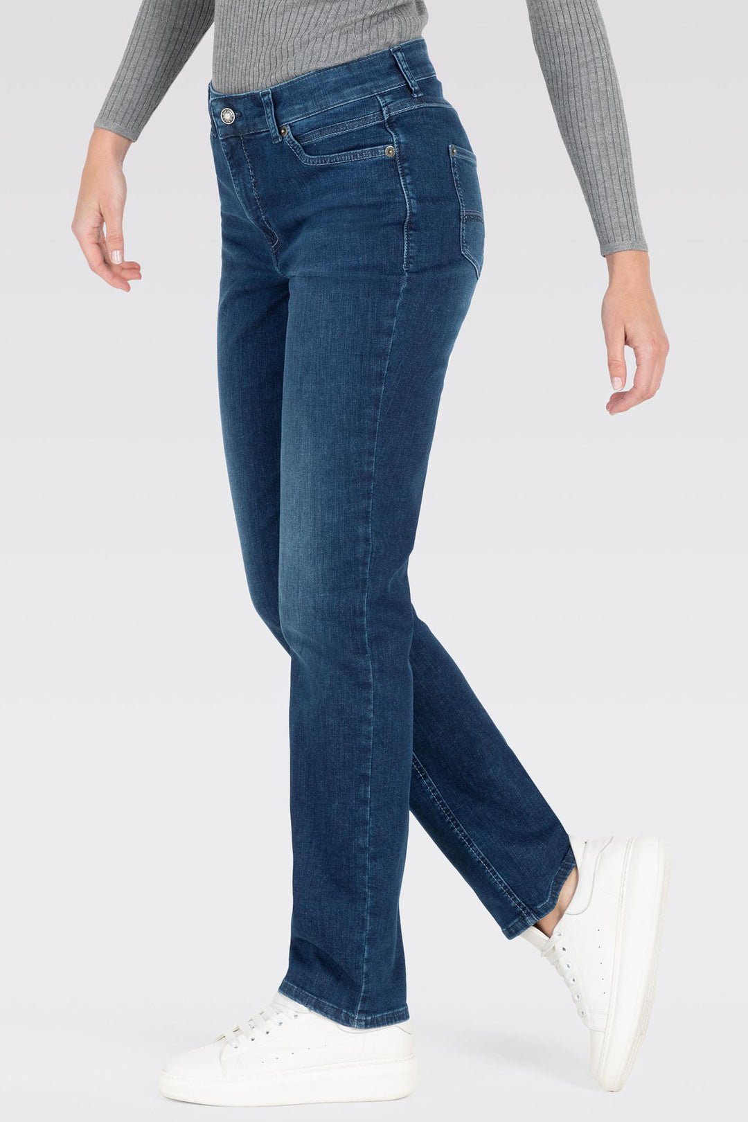 Mac Jeans Melanie Rock Glam Basic Mid Blue Ocean Perfect Fit Denim 5040-9F-0380 D667 - Shirley Allum Boutique