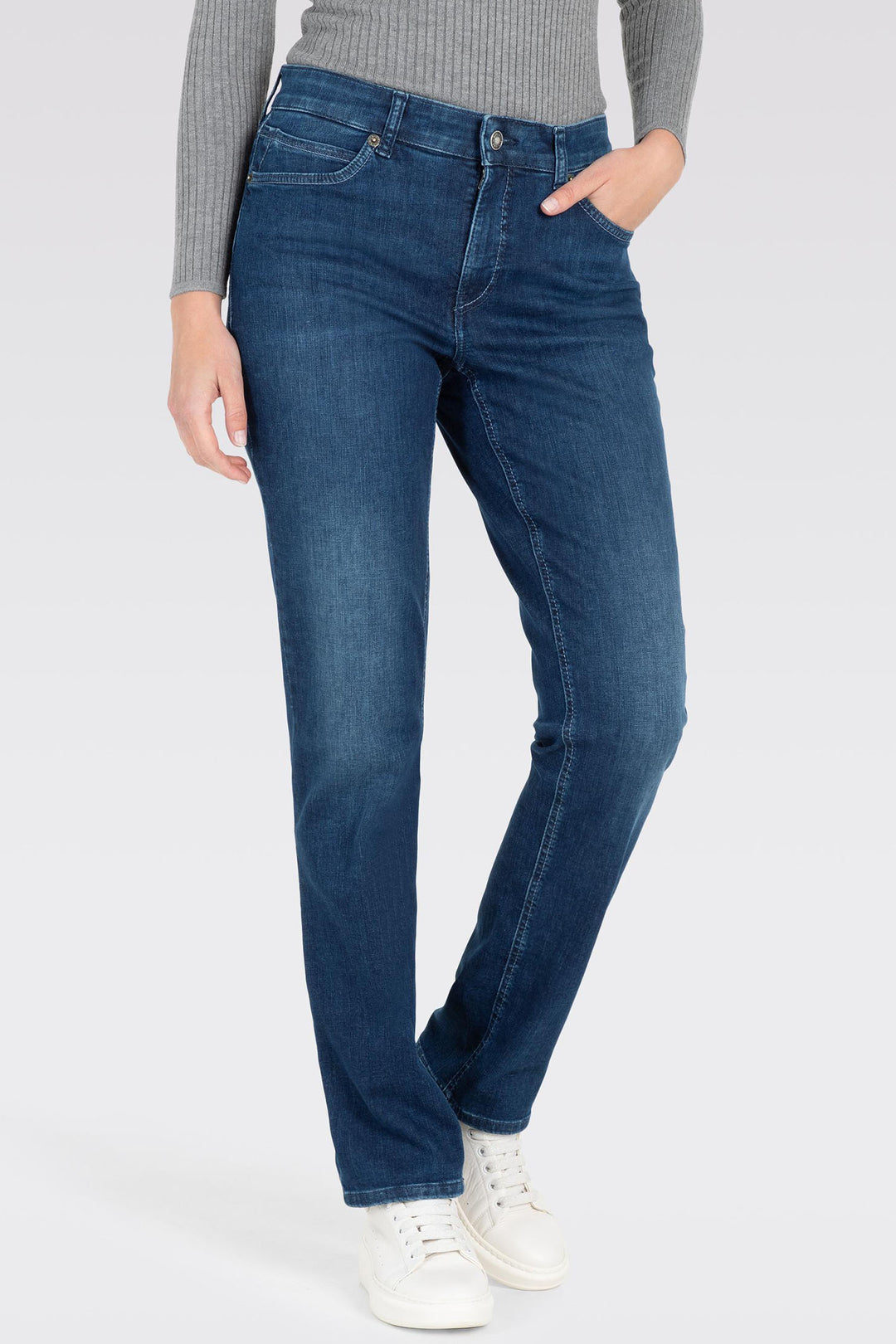 Mac Jeans Melanie Rock Glam Basic Mid Blue Ocean Perfect Fit Denim 5040-9F-0380 D667 - Shirley Allum Boutique