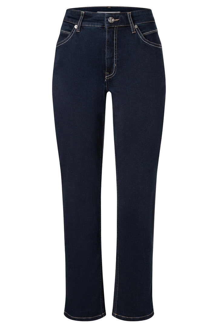 Dark blue jeans on a white background