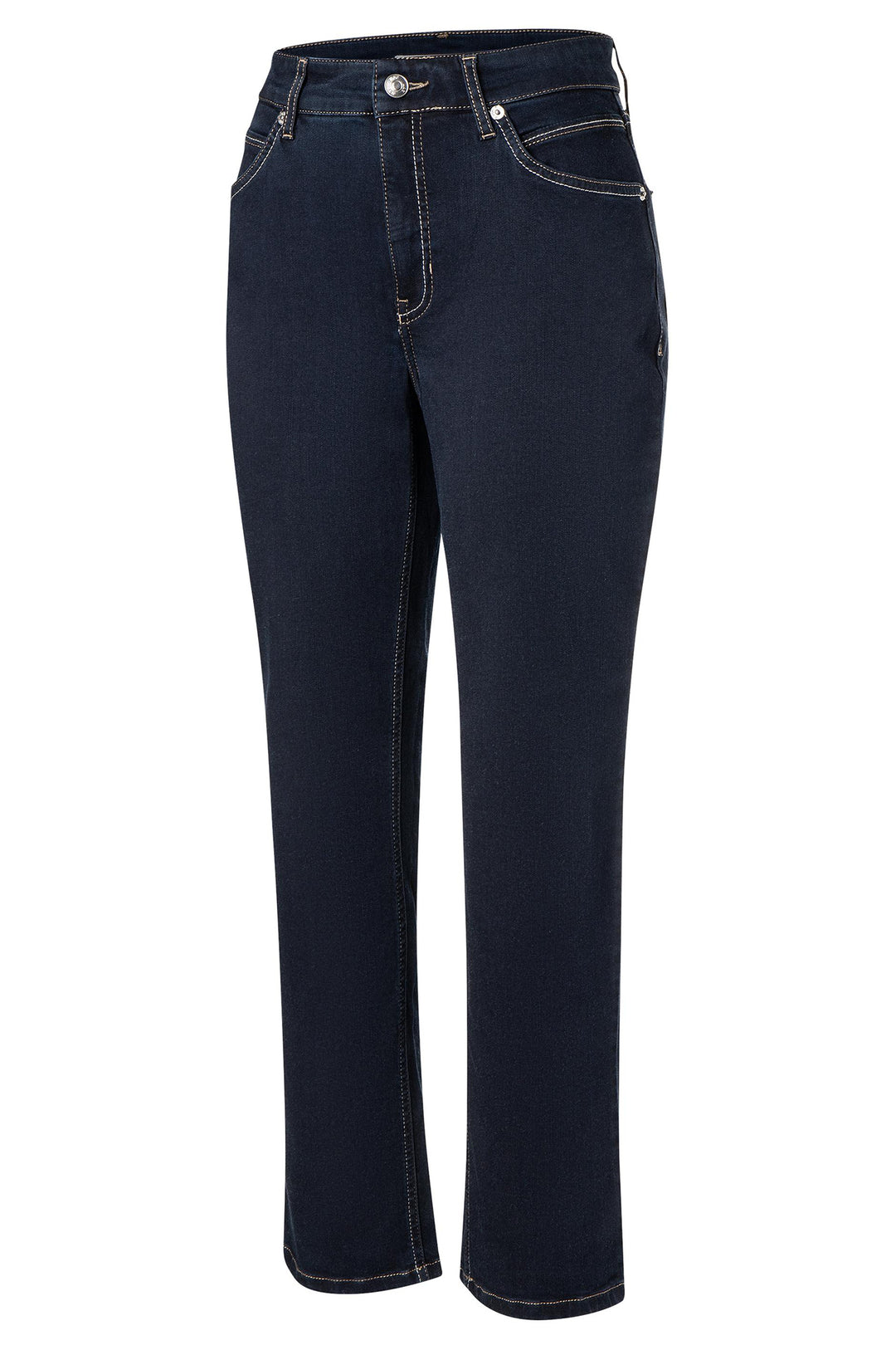 Dark blue jeans on a white background