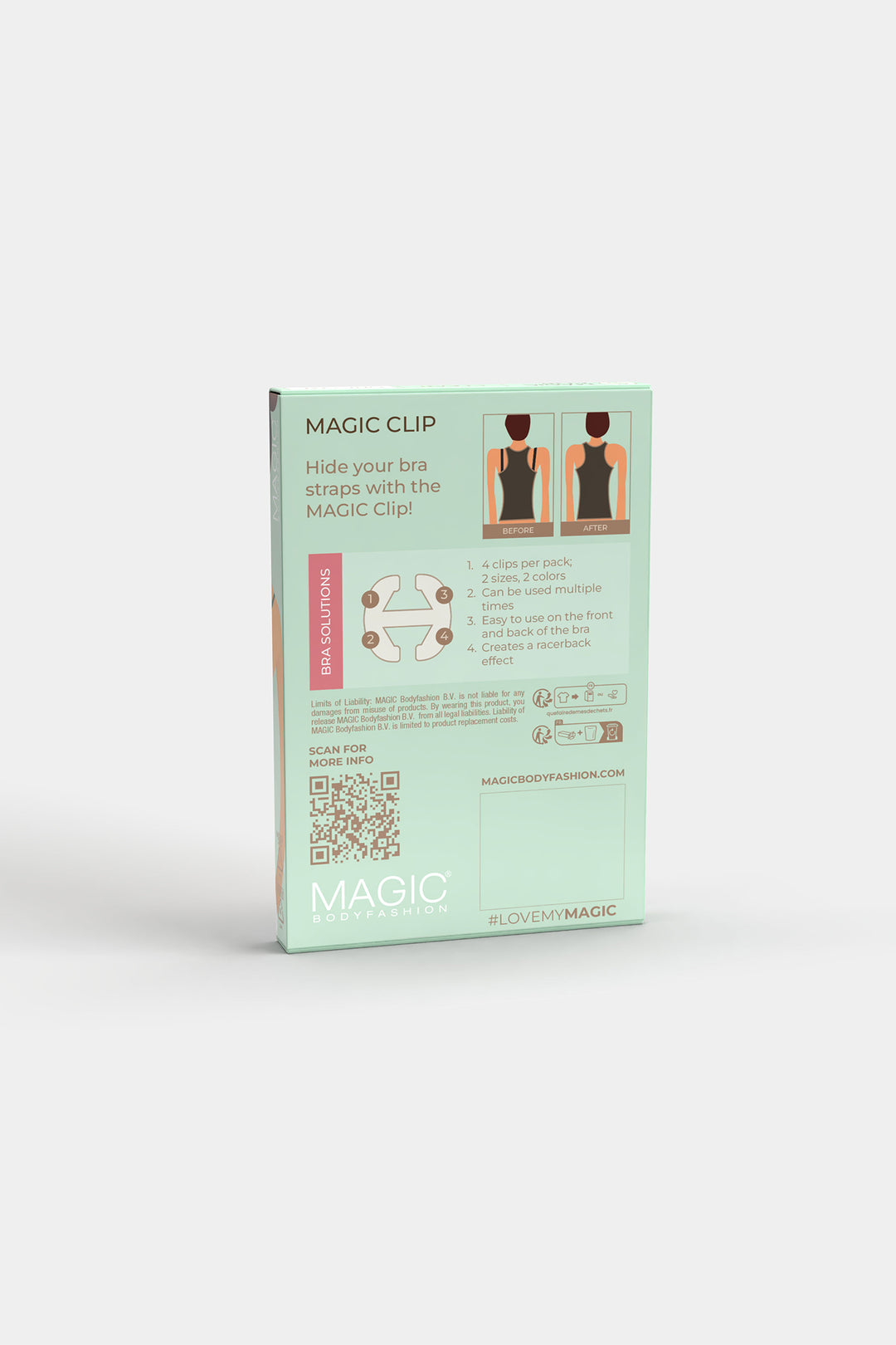 Magic Bodyfashion 4 Piece Magic Clip, back of the pack