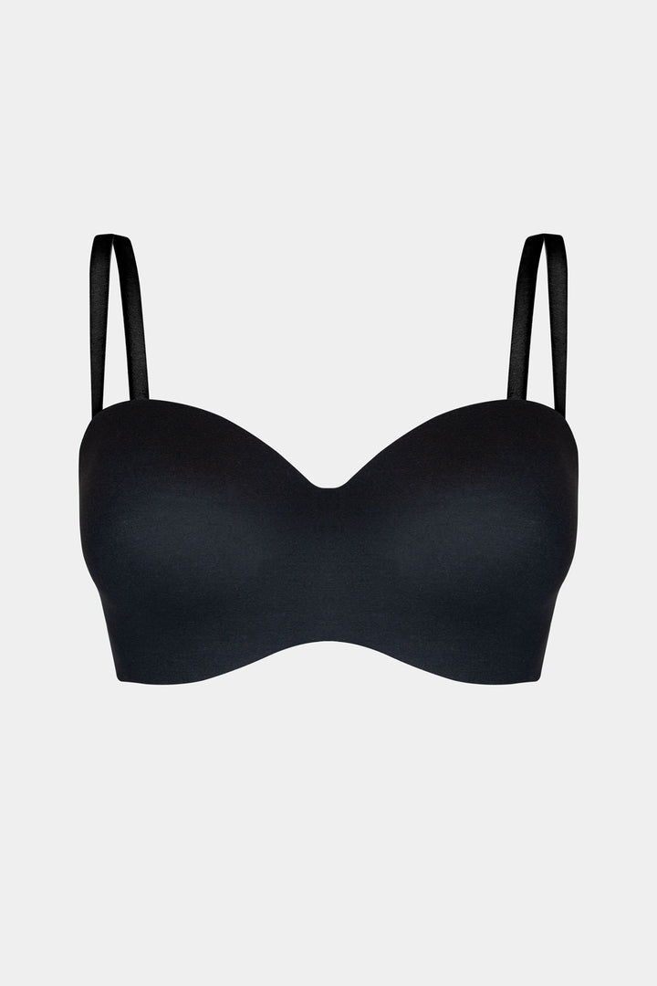 Magic Bodyfashion 50SB 100 Black Luxury Strapless Bra, front with straps attached