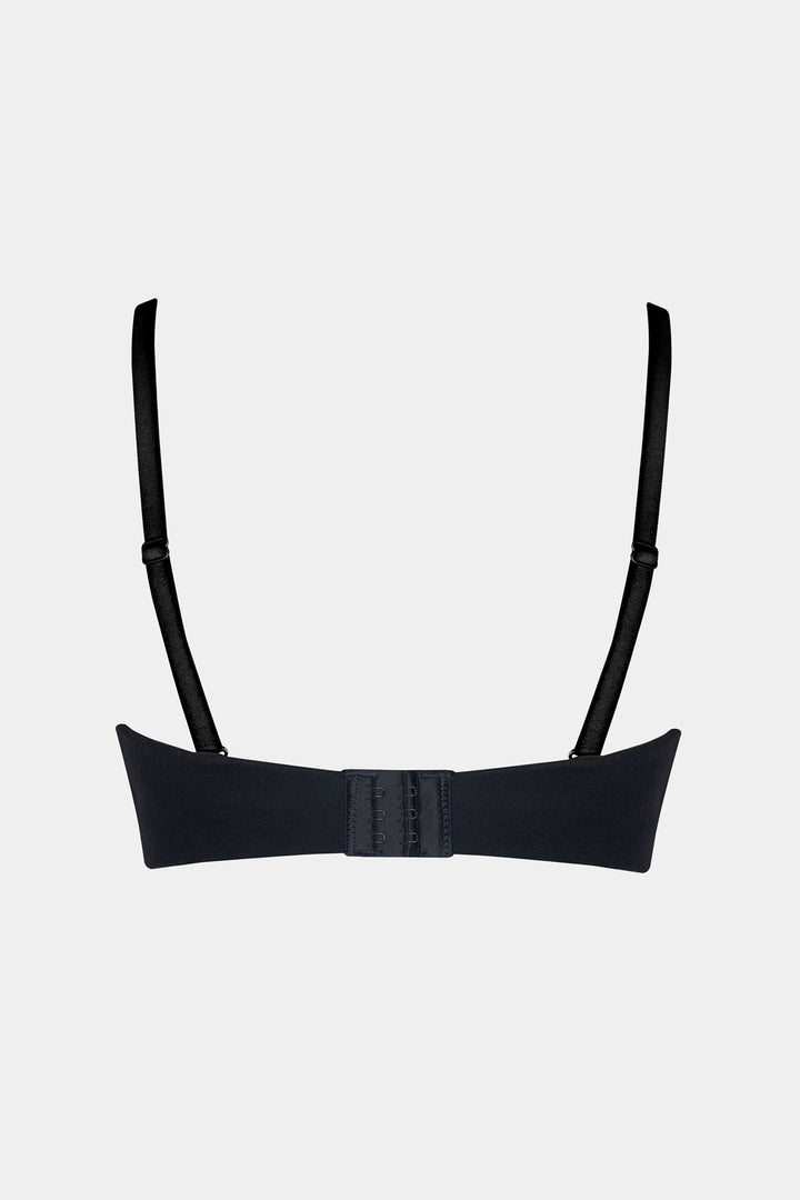 Magic Bodyfashion 50SB 100 Black Luxury Strapless Bra, back with straps attached