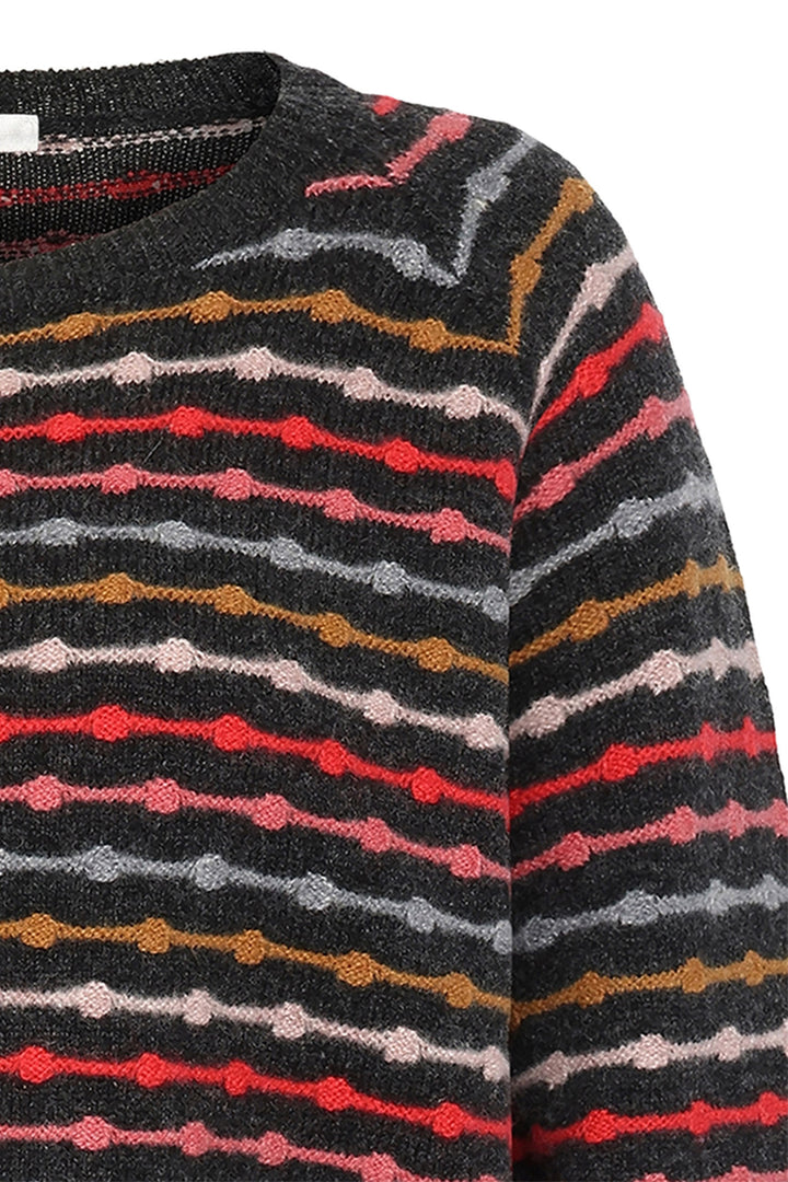 Mansted Jumper Cillie Charcoal Grey Multicolour Stripe - Shirley Allum Boutique