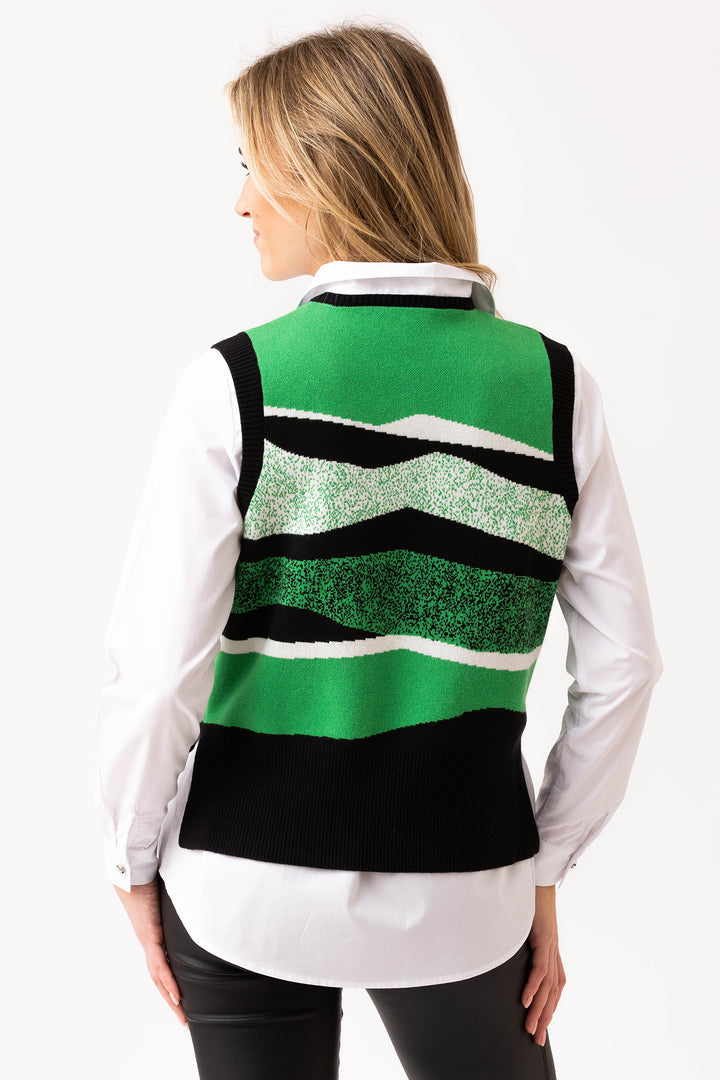Marble 8107 Green Wave Sleeveless Jumper 229