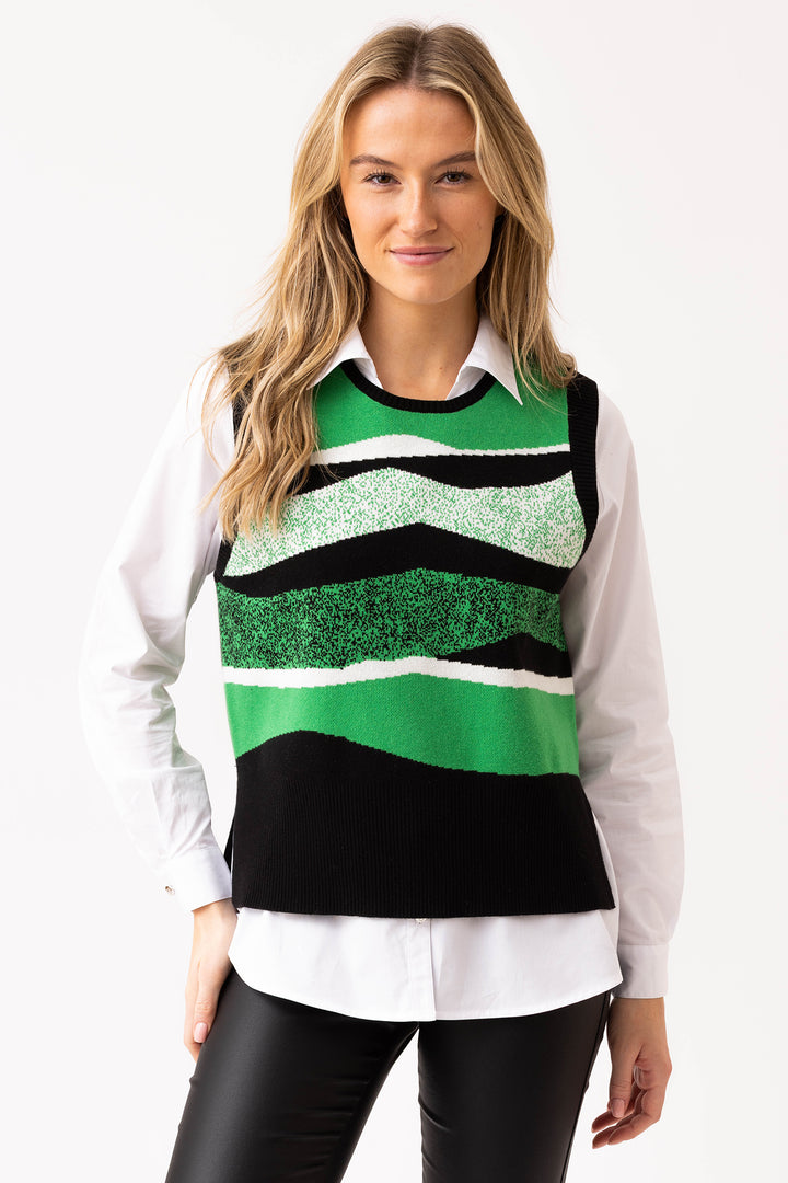 Marble 8107 Green Wave Sleeveless Jumper 229