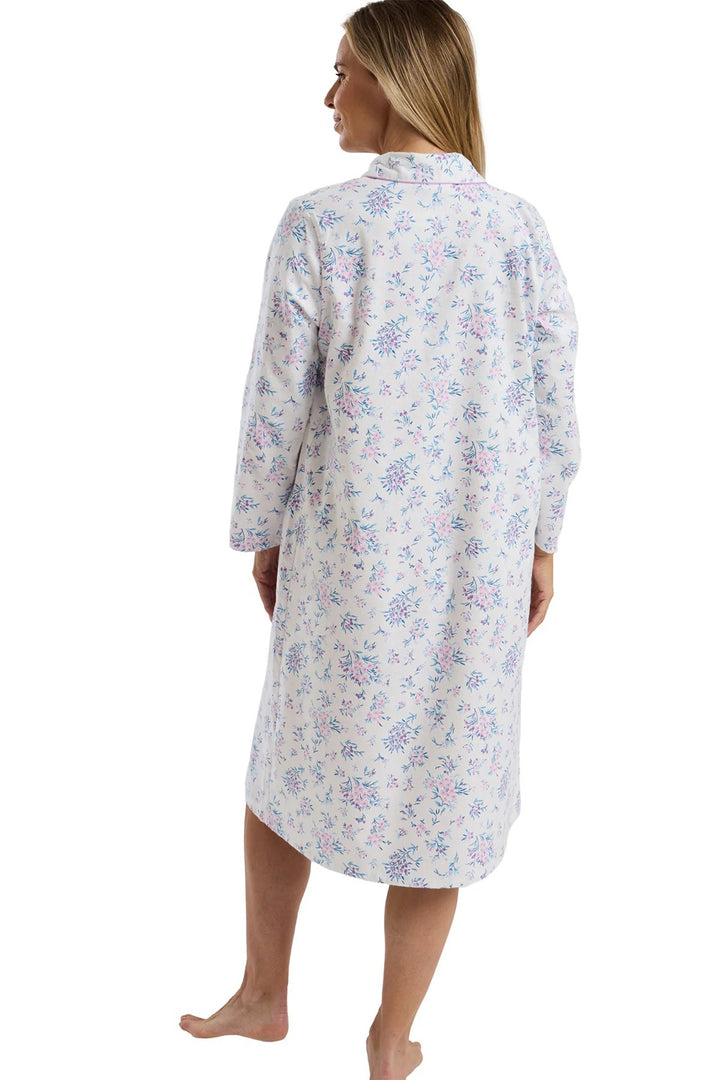 Marlon MA45752 Lavender Floral Bouquet Print Soft Brushed Cotton Nightdress
