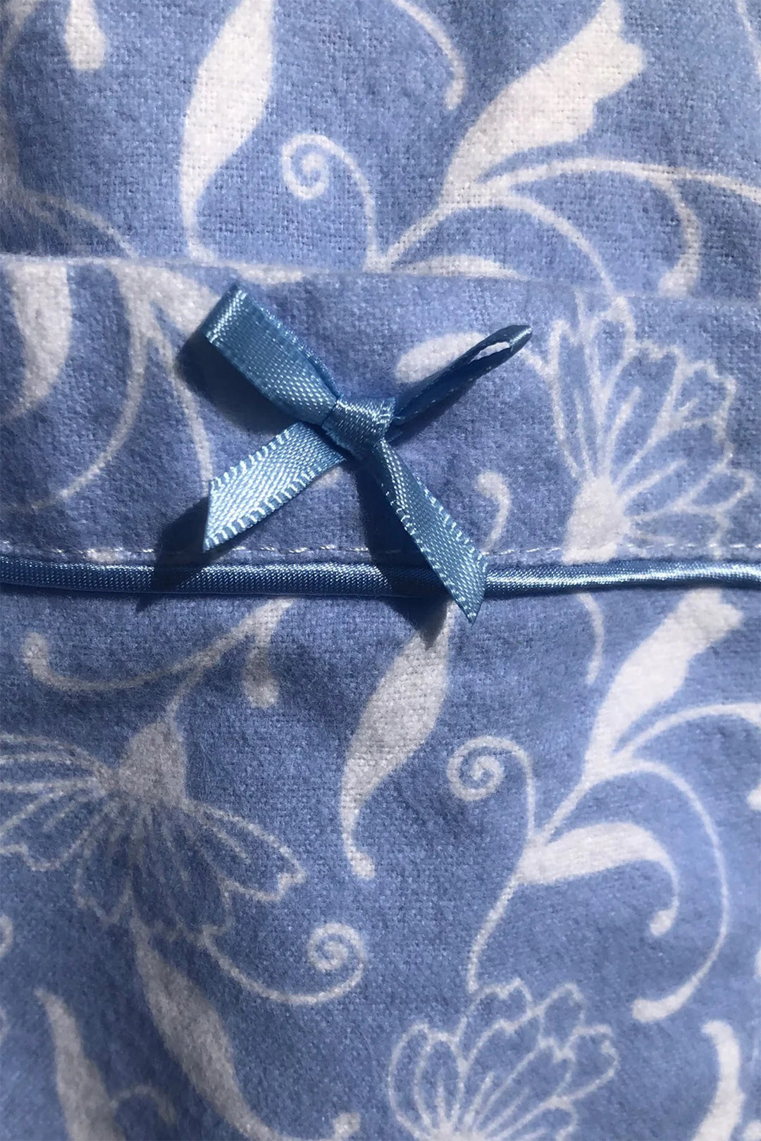 Marlon MA45753 Blue Pretty Vine Print Cosy Wincyette Revere Collar Pyjama