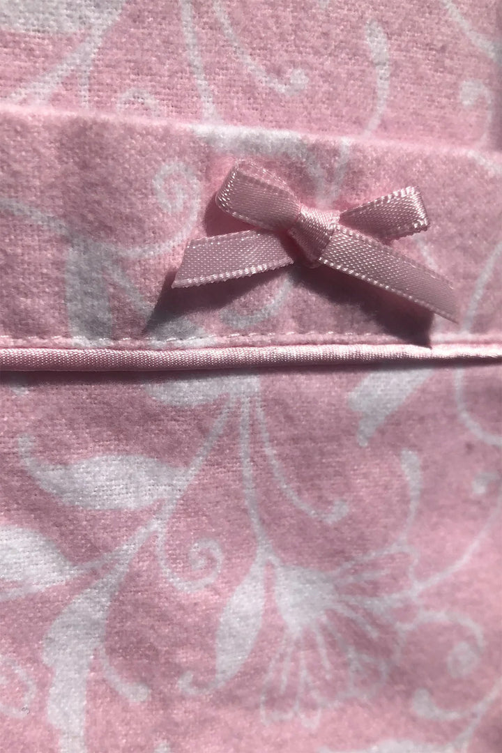 Marlon MA45753 Pink Pretty Vine Print Cosy Wincyette Revere Collar Pyjama