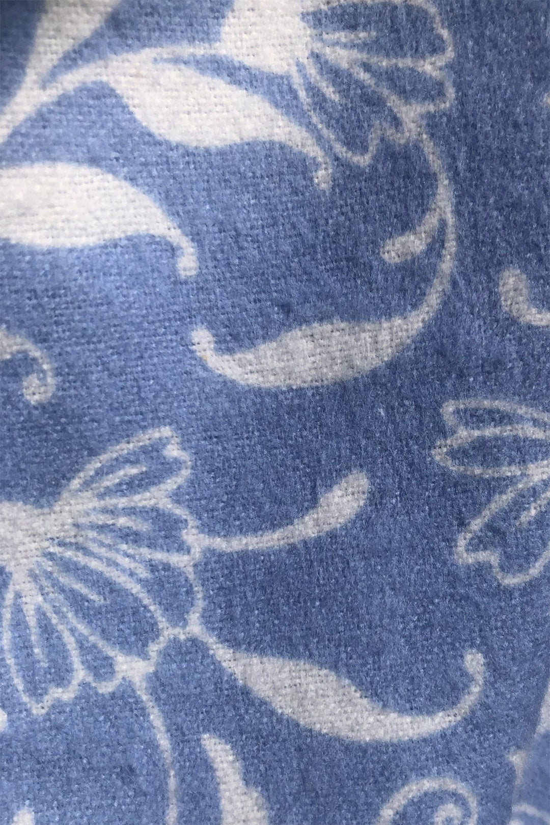 Marlon MA45754 Blue Pretty Vine Print Cosy Brushed Cotton 40" Long Sleeve Nightdress