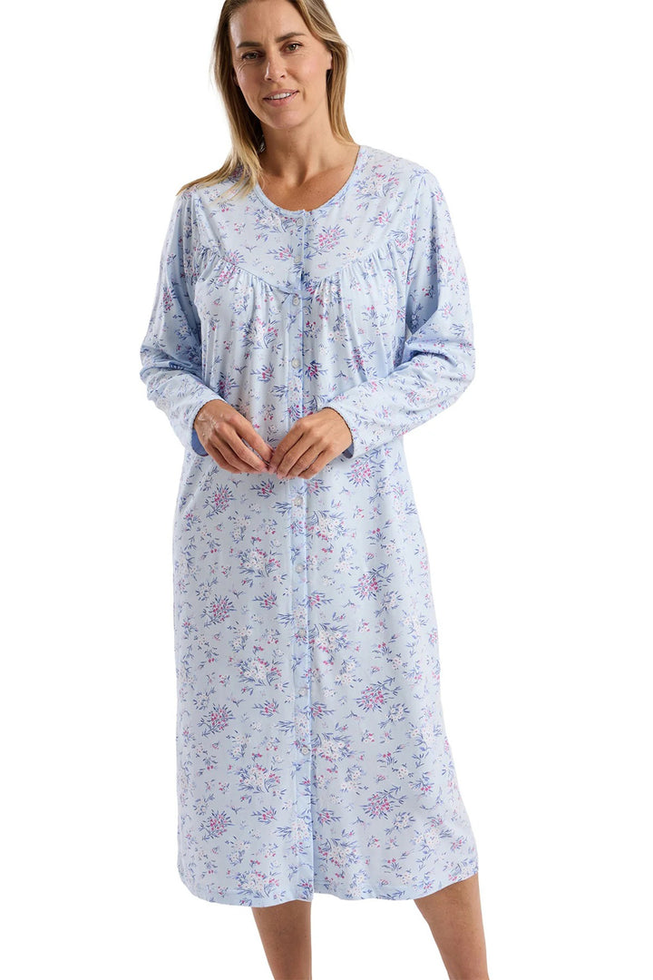 Marlon MA45782 Blue Button Down Nightdress