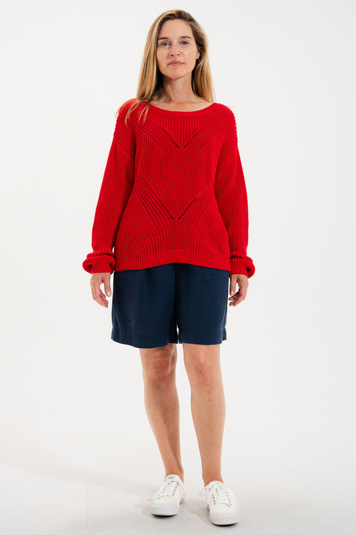 Mat De Misaine Braga 22635F U26 Indigo Navy Linen Shorts