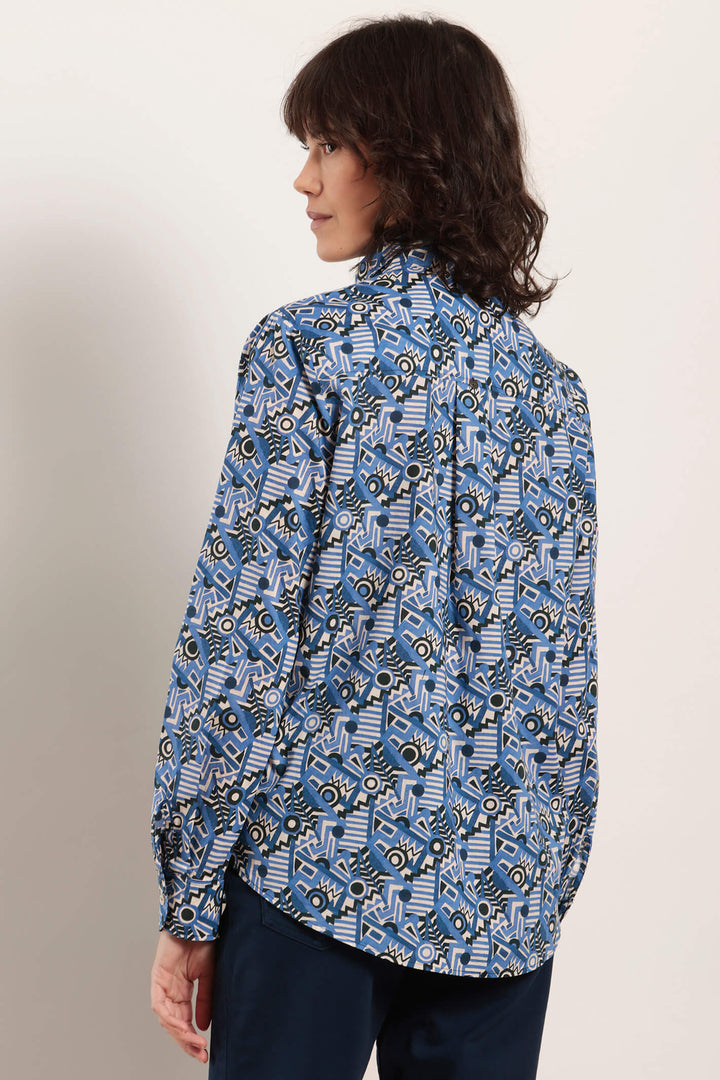Mat De Misaine Cadran 3054 Imprime Marine Blue Print Shirt - Shirley Allum Boutique