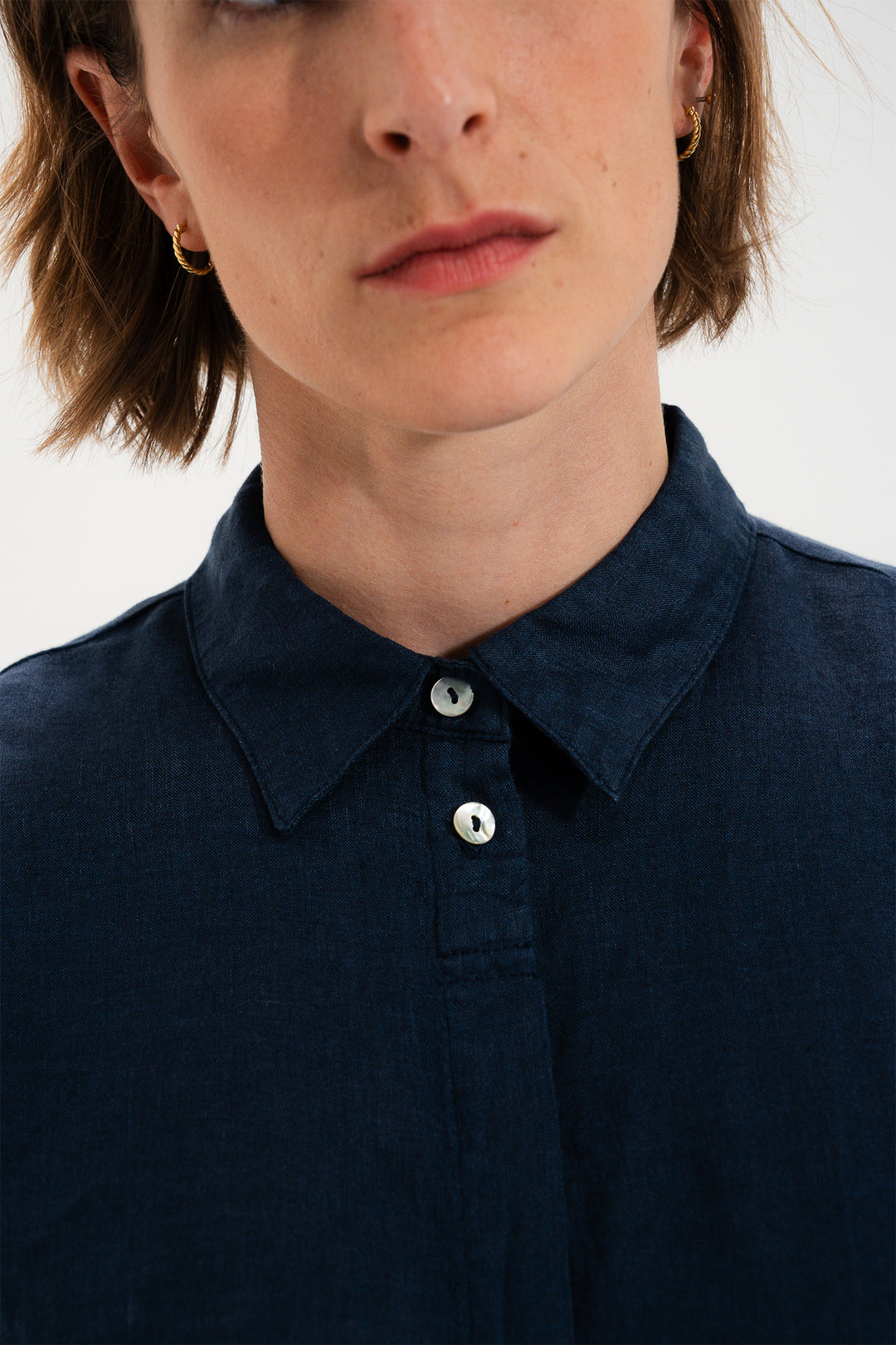 Mat De Misaine Cala 22583F Indigo Navy Cap Sleeve Knit Shirt