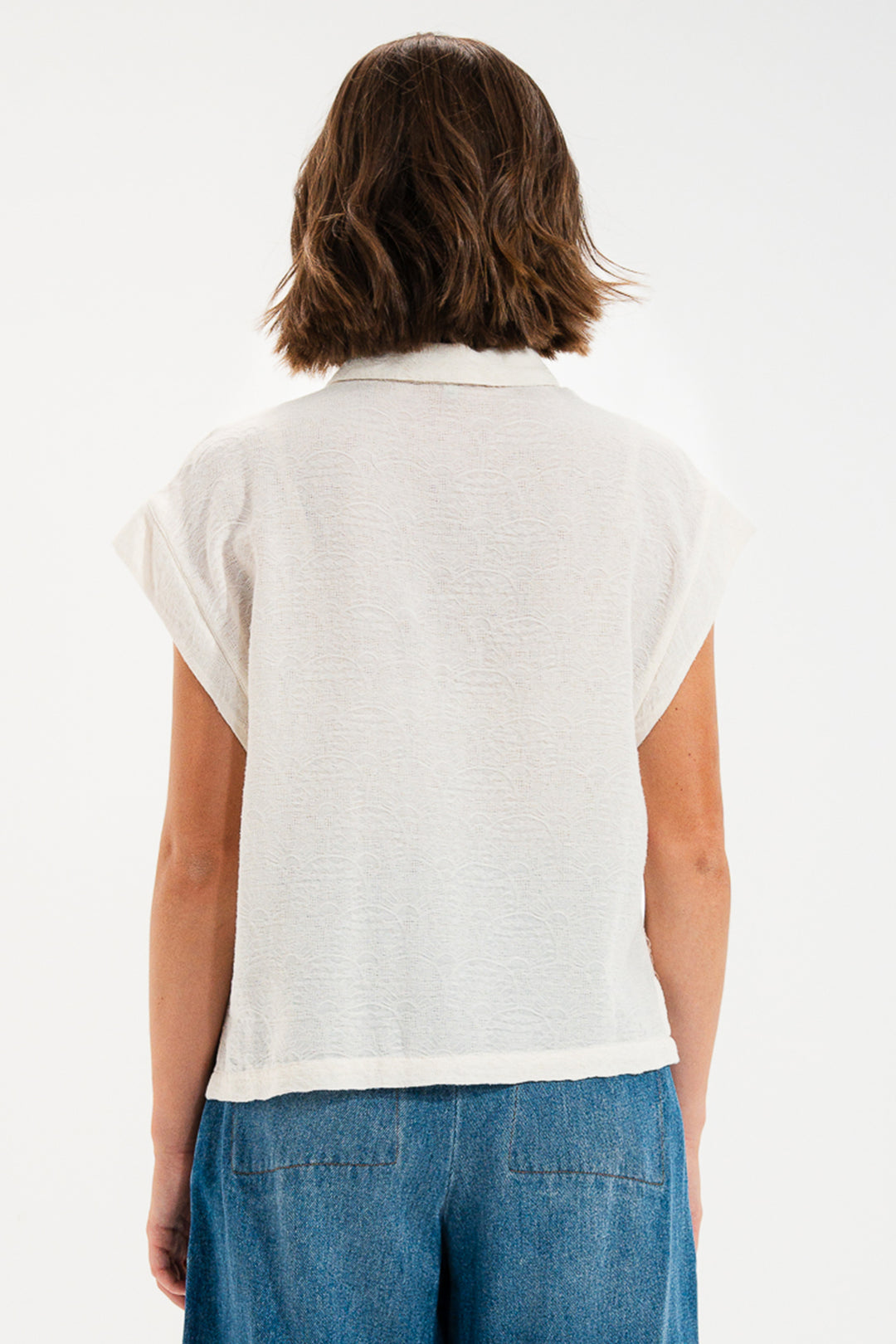 Mat De Misaine Cala 4192 Cream Calcaire Cap Sleeve Knit Shirt