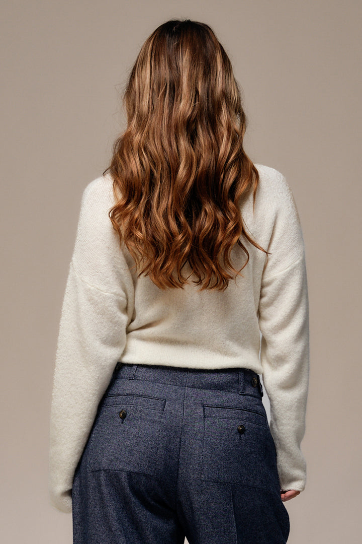 Mat de Misaine Calcaire Cream Alpaca Jumper TREMEL-517, back view