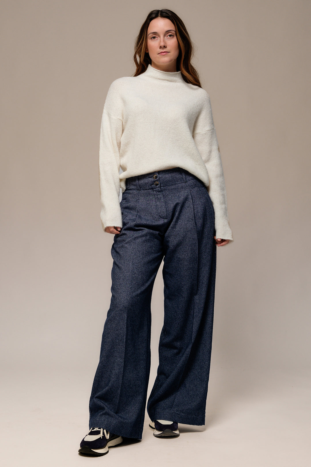Mat de Misaine Calcaire Cream Alpaca Jumper TREMEL-517, front full length