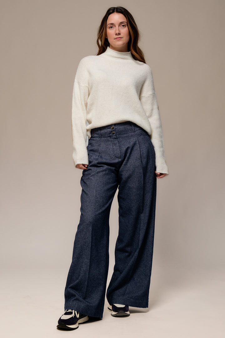 Mat de Misaine Calcaire Cream Alpaca Jumper TREMEL-517, front full length