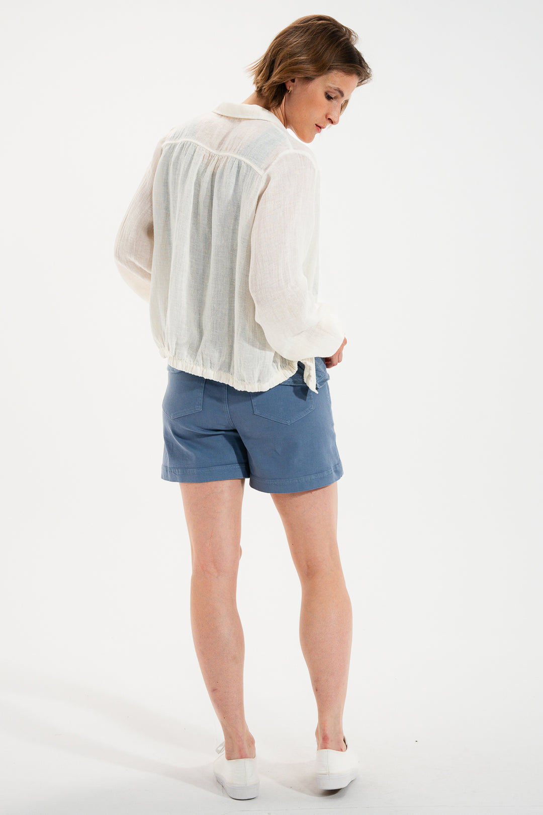 Mat De Misaine Cannes 4740F Calcaire Cream Lightweight Linen Shirt