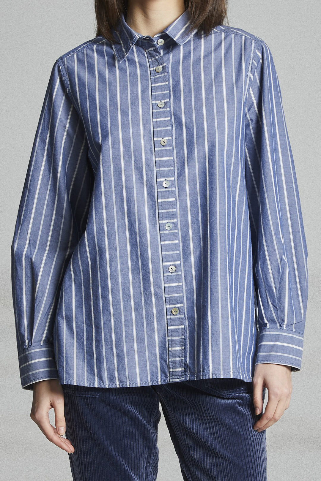 Mat de Misaine Cordova Raye Limbe Blue Shirt 25H-CORDOVA-3632 R208 - Shirley Allum Boutique
