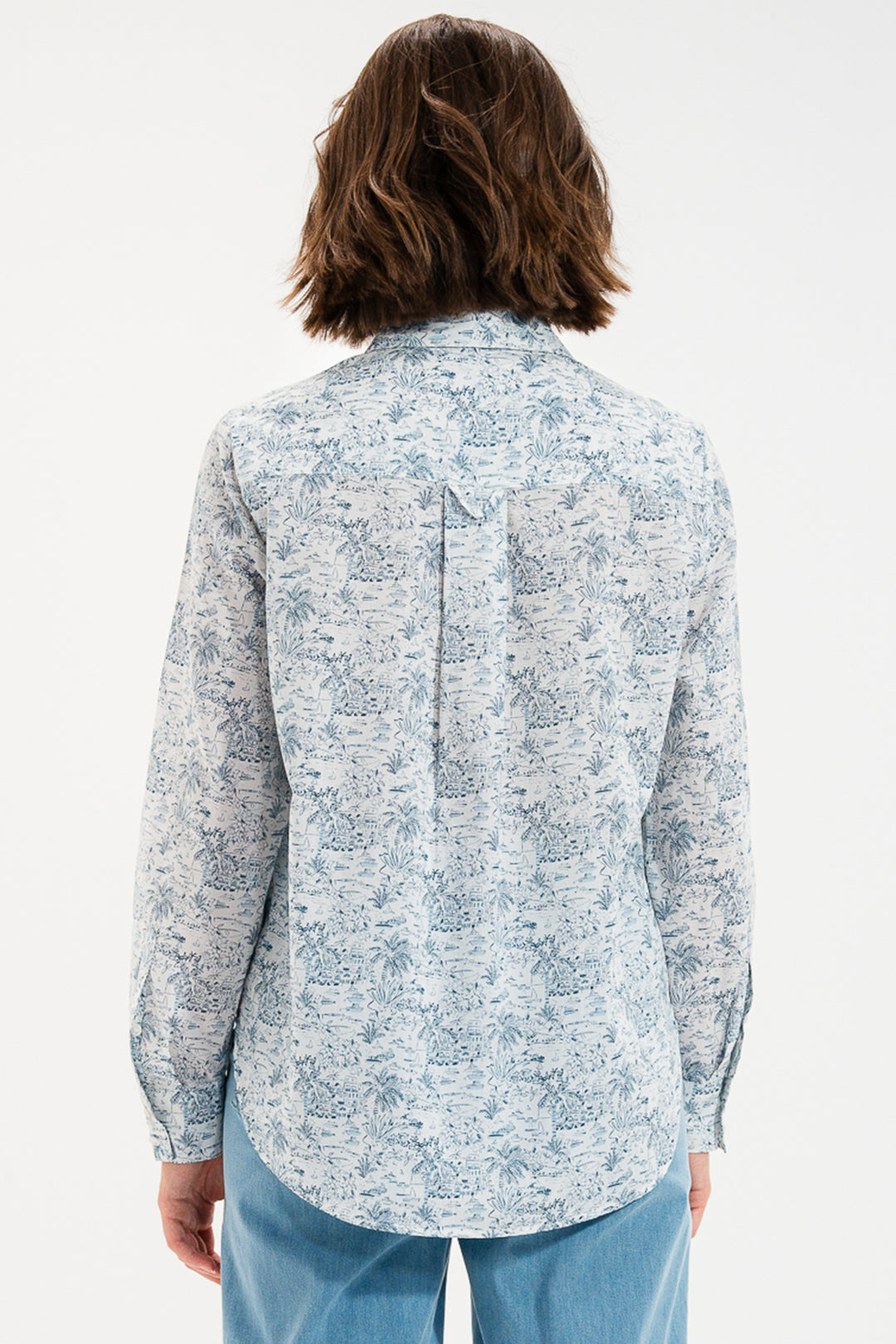 Mat De Misaine Cuba Imp Tempete Blue Print Cotton Shirt 3054