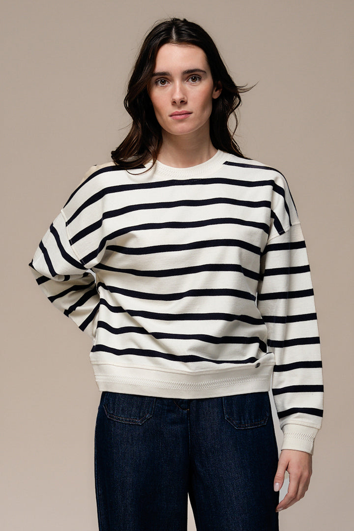 Mat de Misaine Ecru Marine Navy Jumper MIKELI-634RG, front view