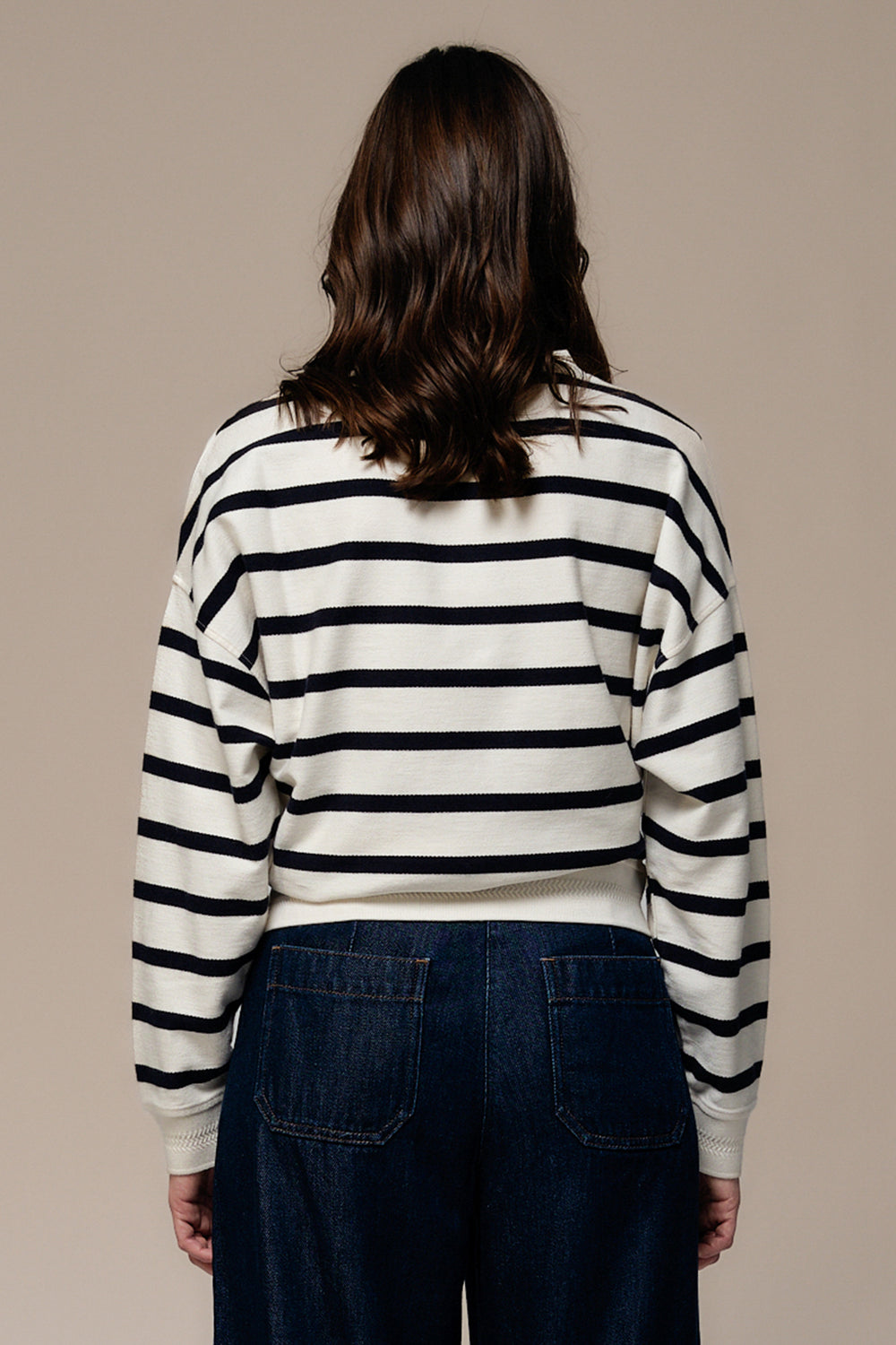 Mat de Misaine Ecru Marine Navy Jumper MIKELI-634RG, back view