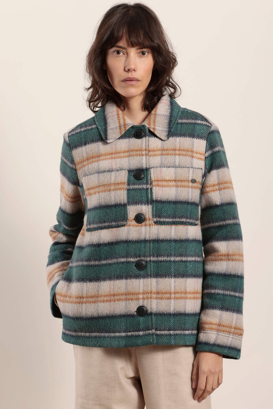 Mat De Misaine Frossay 32164 Crx Pin Maritime Green Check Jacket - Shirley Allum Boutique