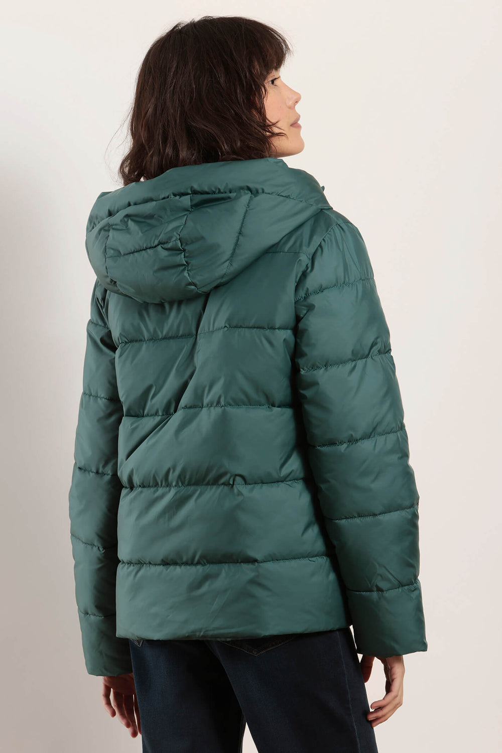 Mat De Misaine Fuga 094 Pin Maritime Green Padded Jacket With Hood - Shirley Allum Boutique