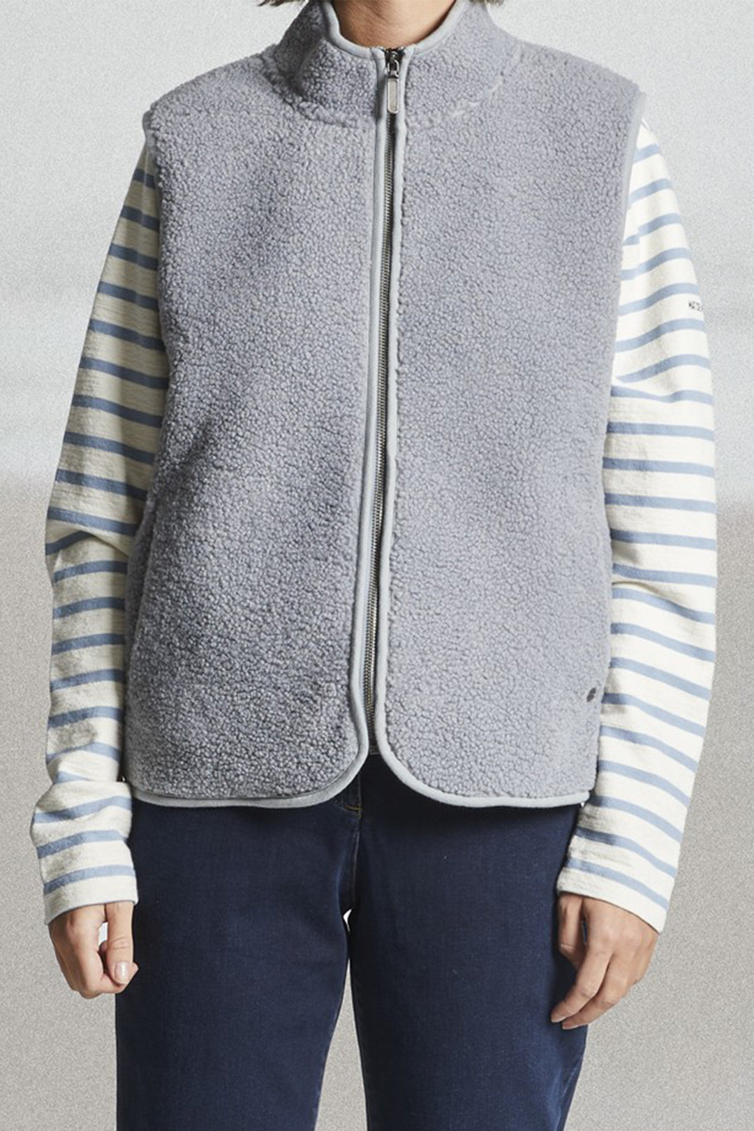 Mat De Misaine Gruissan Minerais Grey Fleece Gilet 25H-GRUISSAN-606 U913 - Shirley Allum Boutique