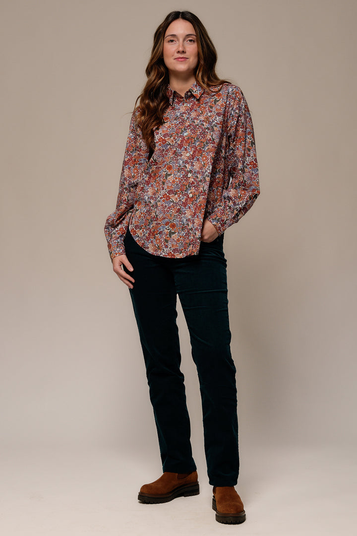Mat de Misaine Imp Multi Noisette Blouse CUBA-3054, front full length