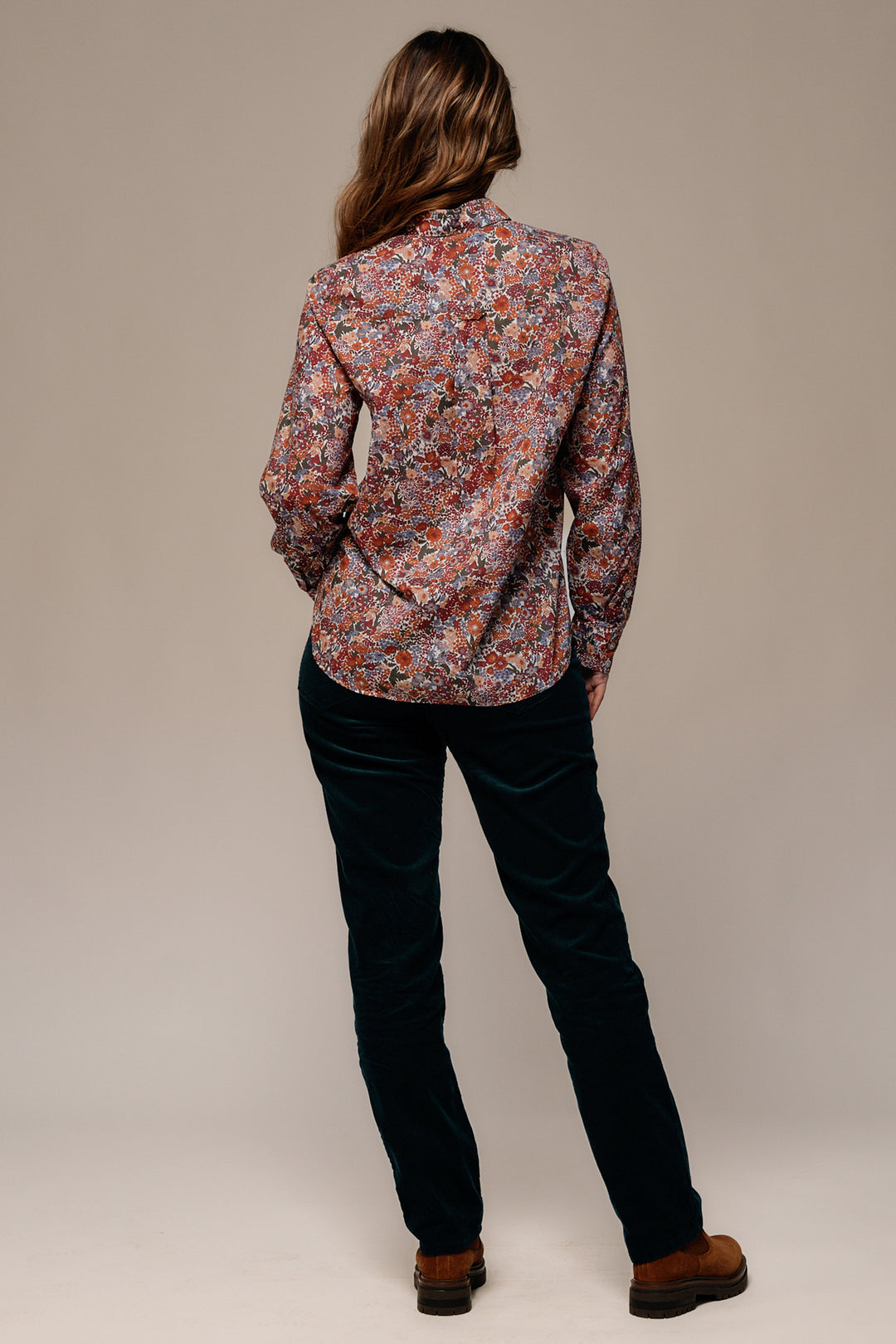 Mat de Misaine Imp Multi Noisette Blouse CUBA-3054, back full length