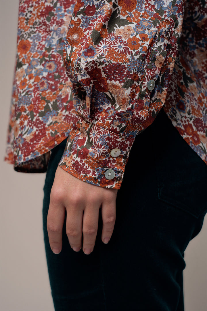 Mat de Misaine Imp Multi Noisette Blouse CUBA-3054, cuff detail