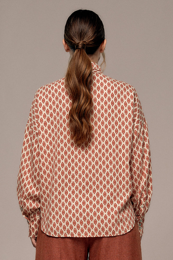 Mat de Misaine Imp Noisette Orange Blouse CROZON-2910, back view