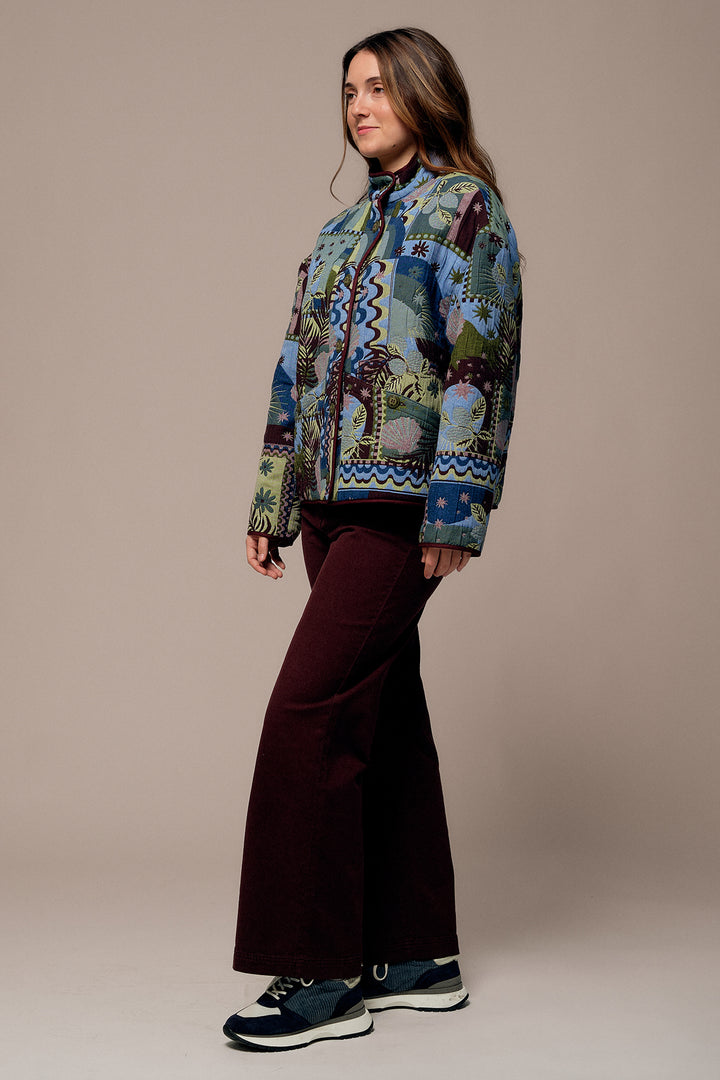 Mat de Misaine Jacquard Burgundy Multicolour Jacket VALDEZ-20143, side view
