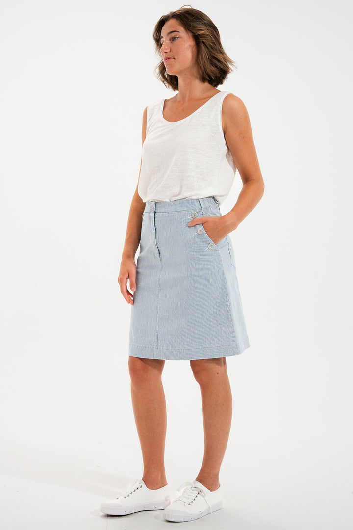 Mat De Misaine Jupon 11785 Raye Navy Stripe Skirt