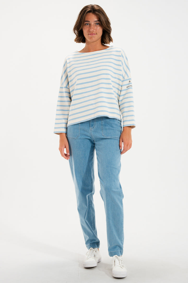 Mat De Misaine Maki Calcaire Eden Blue Stripe Jumper 15294 619RG