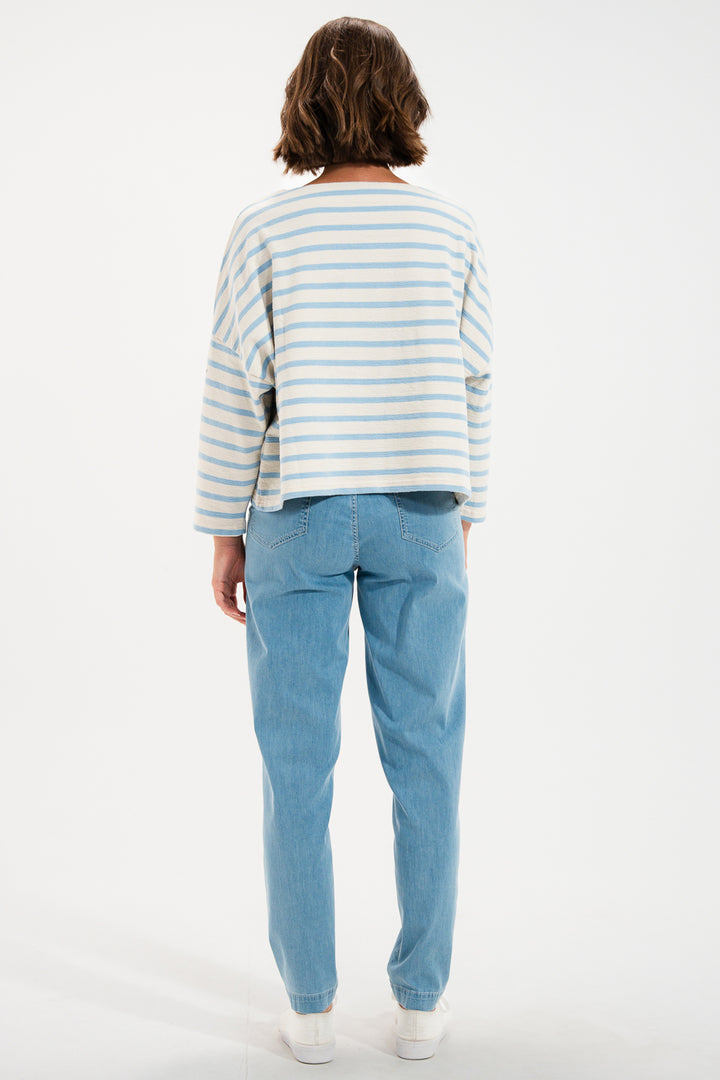 Mat De Misaine Maki Calcaire Eden Blue Stripe Jumper 15294 619RG