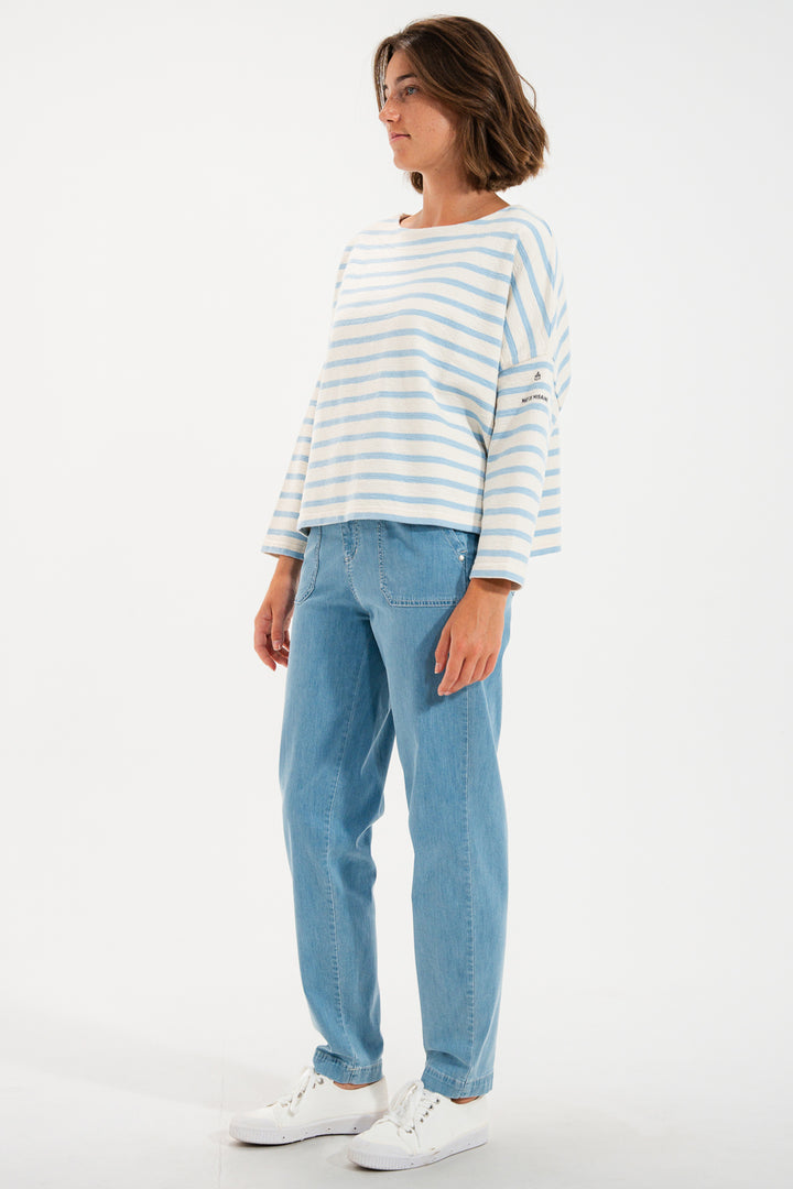 Mat De Misaine Maki Calcaire Eden Blue Stripe Jumper 15294 619RG