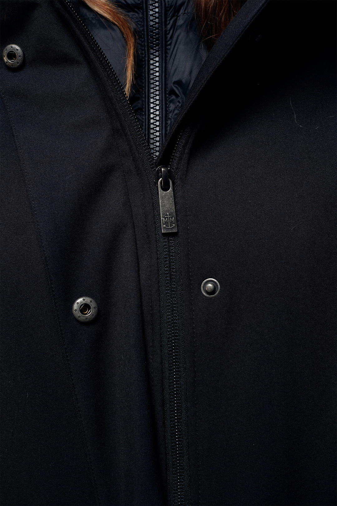 Mat de Misaine Marine Navy Jacket FERLER-021 U21, zip and popper detail