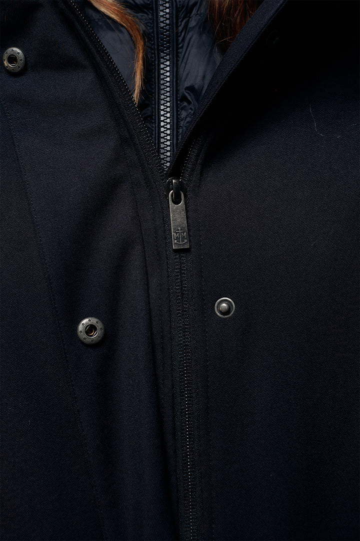 Mat de Misaine Marine Navy Jacket FERLER-021 U21, zip and popper detail