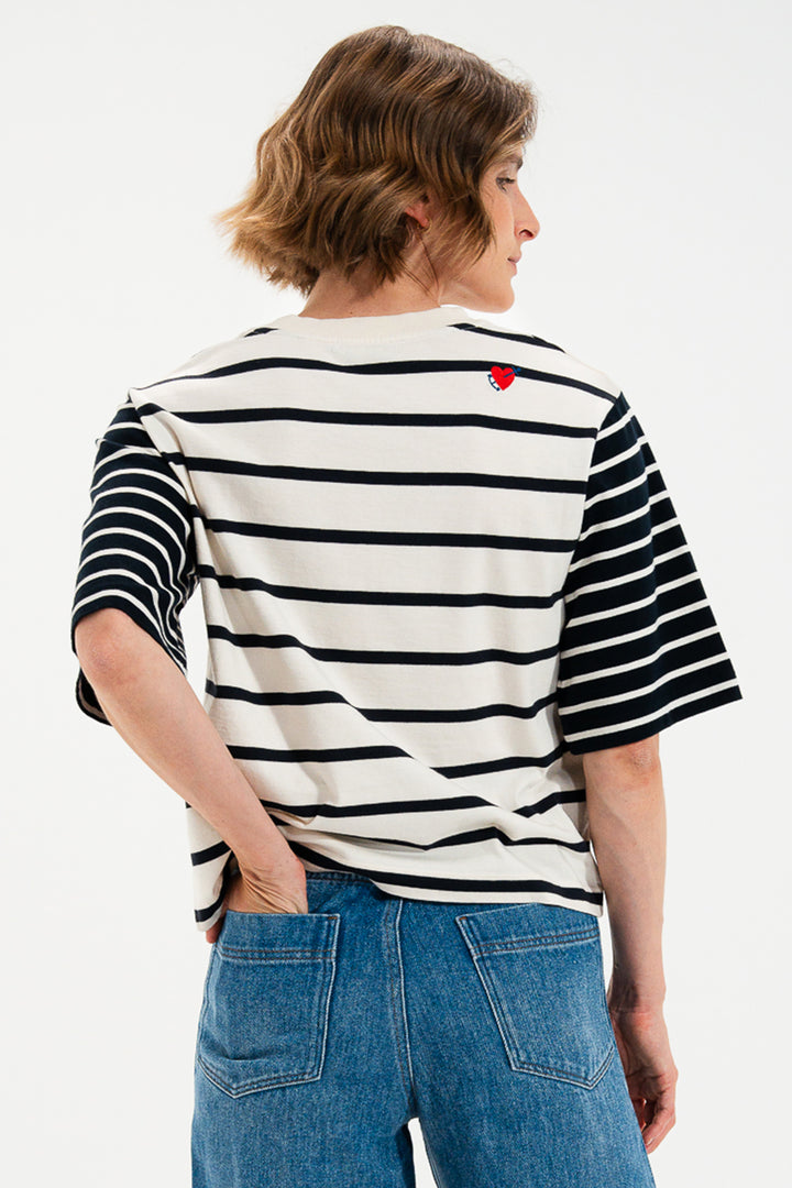 Mat De Misaine Medina 688GRG Ecru Marine Navy Stripe Jumper