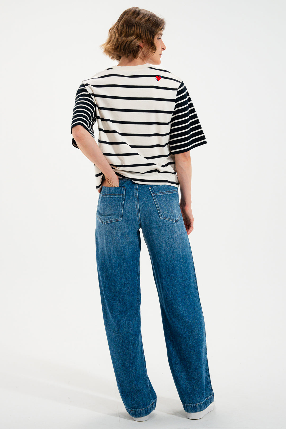 Mat De Misaine Medina 688GRG Ecru Marine Navy Stripe Jumper