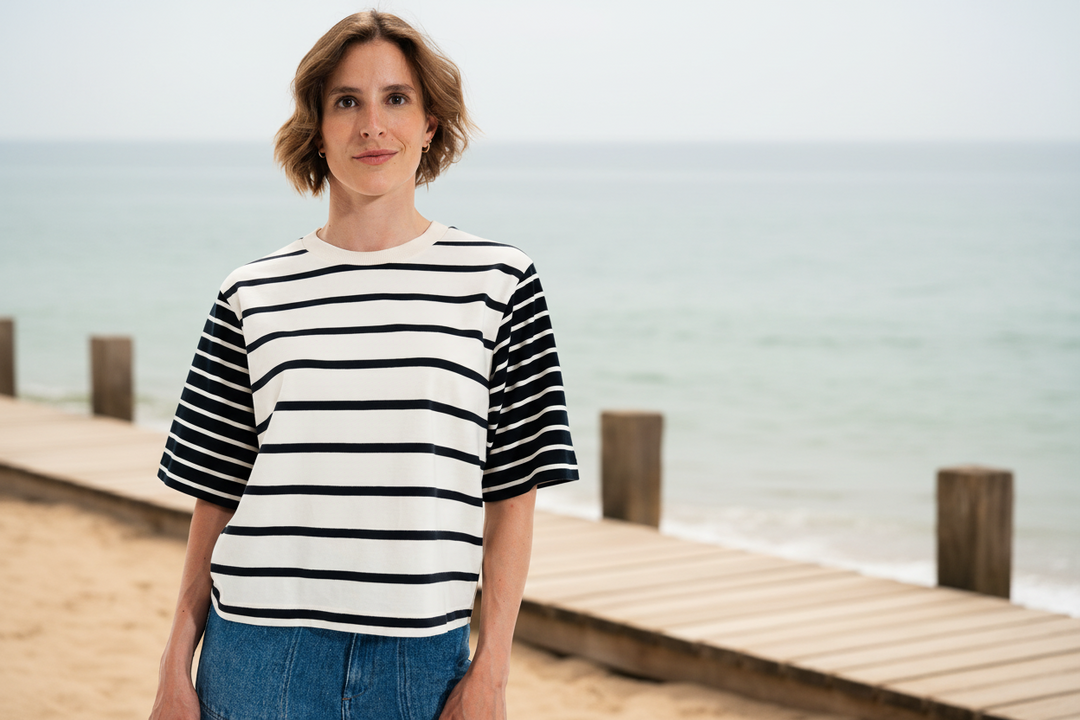 Mat De Misaine Medina 688GRG Ecru Marine Navy Stripe Jumper