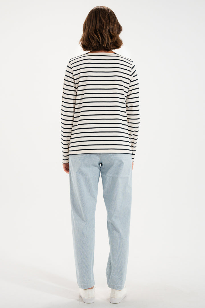 Mat De Misaine Mistral 688RNCG Ecru Marine Navy Stripe Jumper