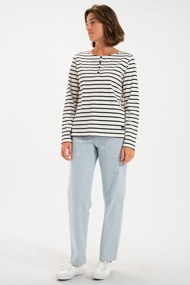Mat De Misaine Mistral 688RNCG Ecru Marine Navy Stripe Jumper