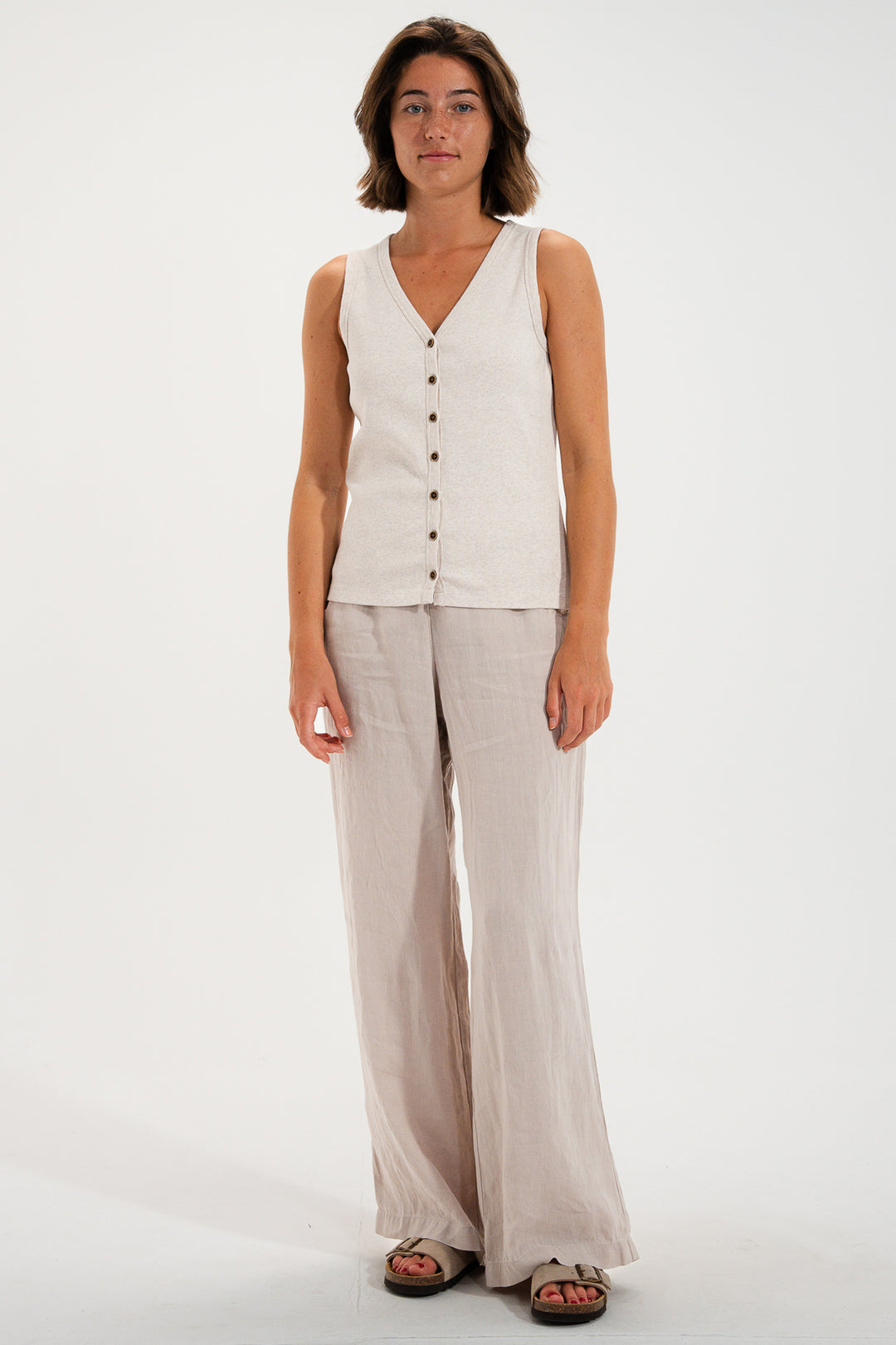 Mat De Misaine Mora Ivoire Chine Sleeveless Cardigan SM-603