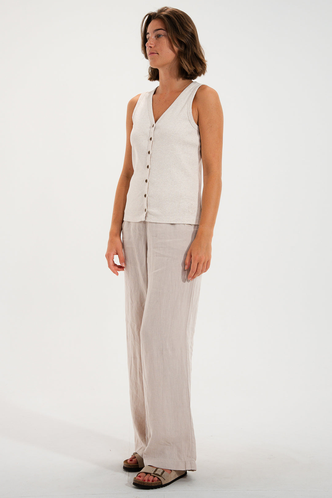 Mat De Misaine Mora Ivoire Chine Sleeveless Cardigan SM-603