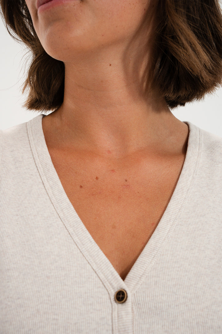 Mat De Misaine Mora Ivoire Chine Sleeveless Cardigan SM-603