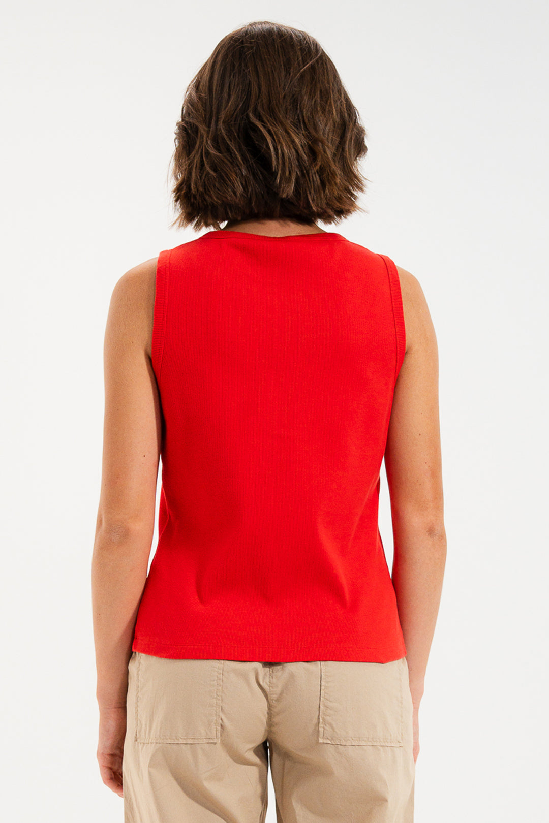 Mat De Misaine Mora SM-603 U335 Rubis Red Sleeveless Cardigan